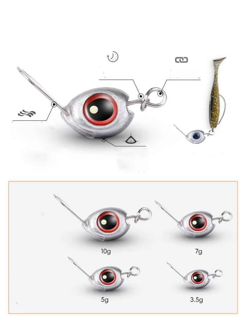 Angelköder mit langer Zunge, Tauchbrett, Schnellwechselhaken, Bleigewicht, Wobbler, Fischaugen, TEXAS Rig, Hindernis-Cross, 5er-Set im Angebot – Detail 4