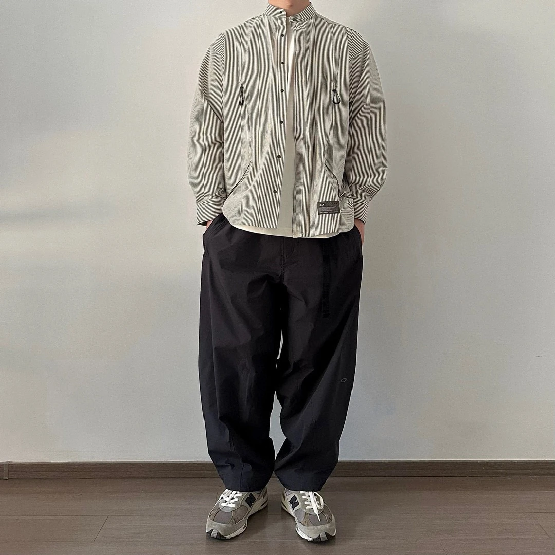 

Outdoor Long Sve Striped irt Men Women Breathable Anti Wrinkle Qui Dry Oak Sle 25SS New Arrival ex Loose Fit