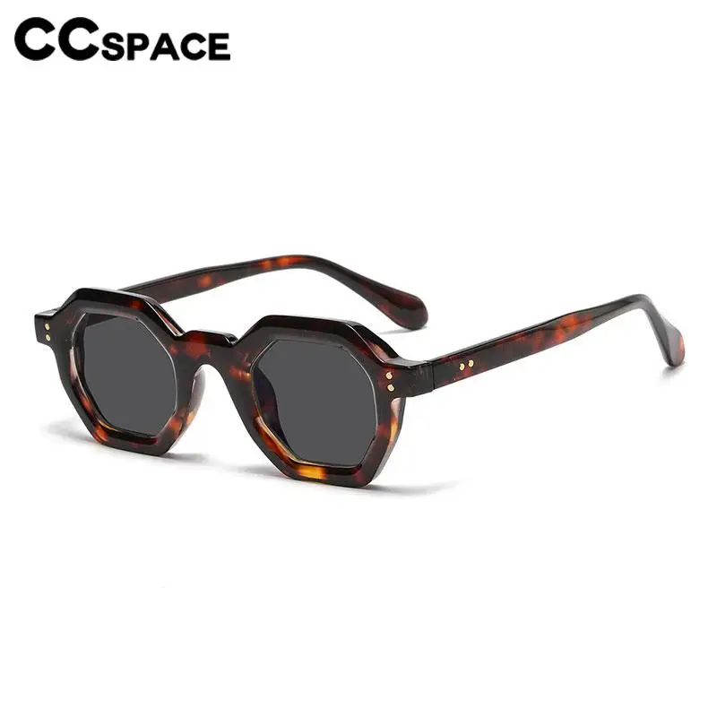 56891 Polygon Leopard Optical Spectacle Frame Fashion Rivet Glasses Frame Outdoors Riding Protection Sun Glasses Uv400