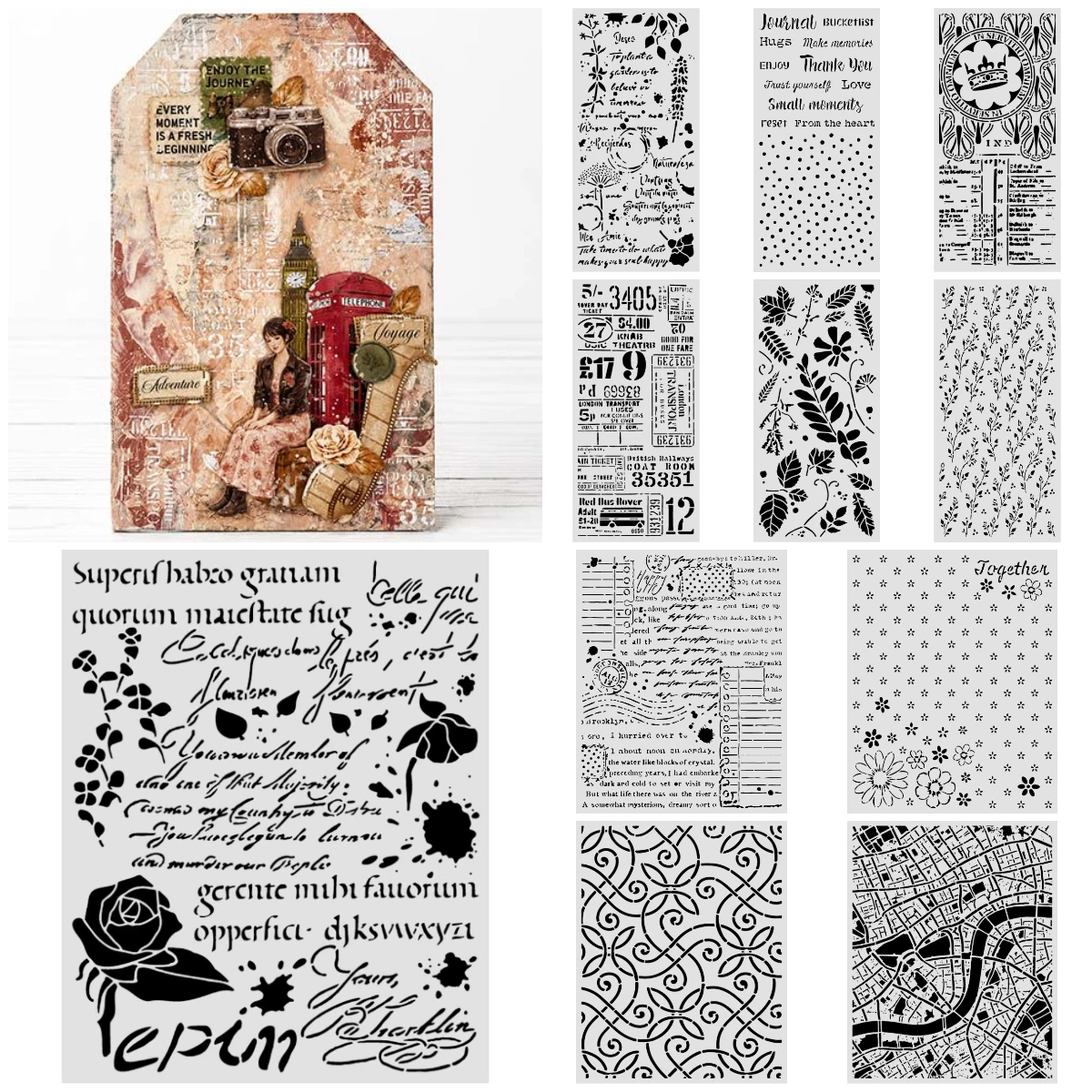Our Way Tickets Artistic Pattern Layering Stencils Painting diy Scrapbook Coloring Embossing Paper Card Album Craft Decorative