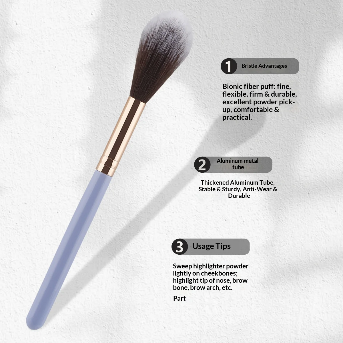 1Pcs/5pcs Professional Blush Highlight Loose Powder Brush Portable Multifunction Soft Fiber Makeup Beauty Tool