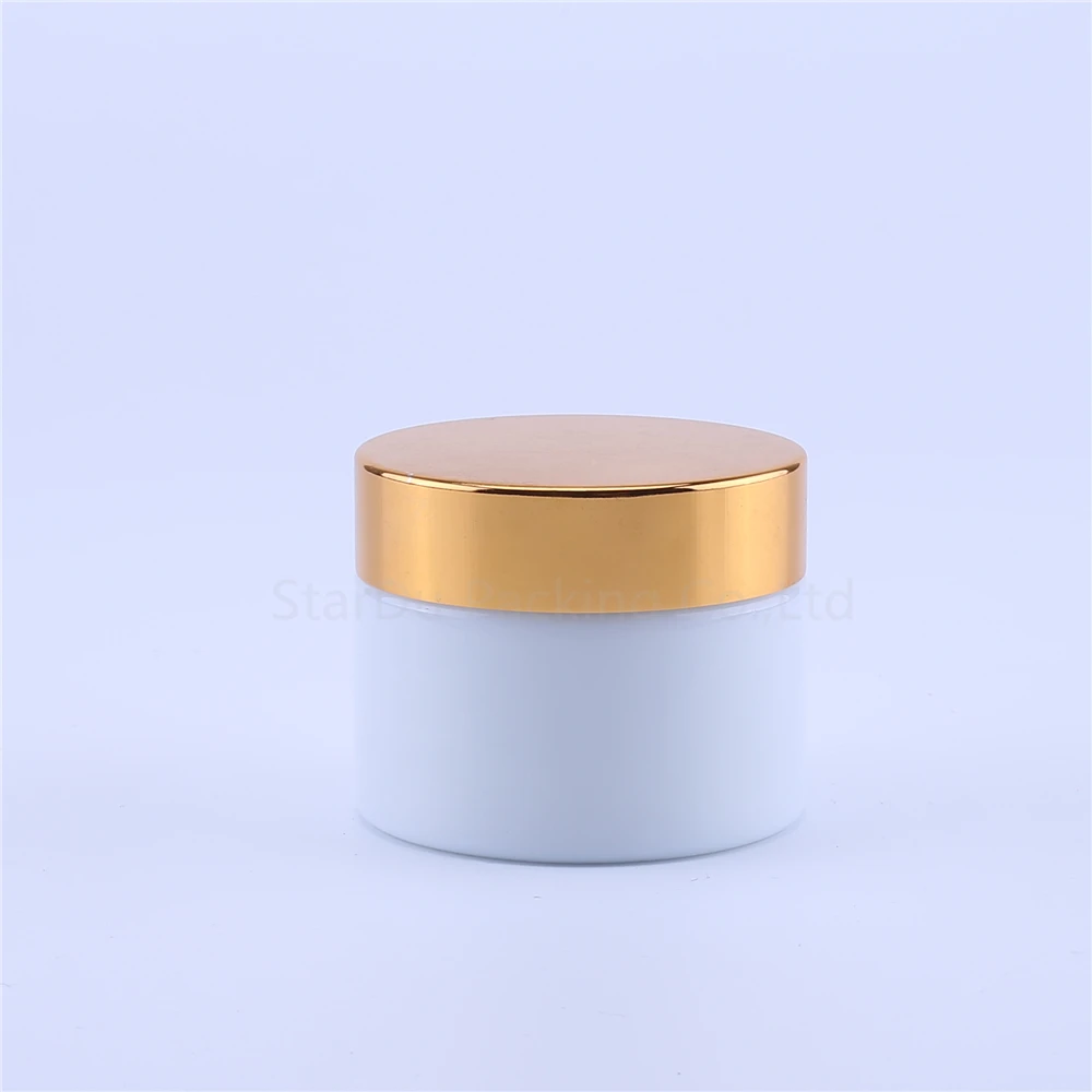 180pcs 50g White Glass Cream Jars Cosmetic Packaging With Lid Plastic Caps & Inner Liners Round Empty Small Glass Jars