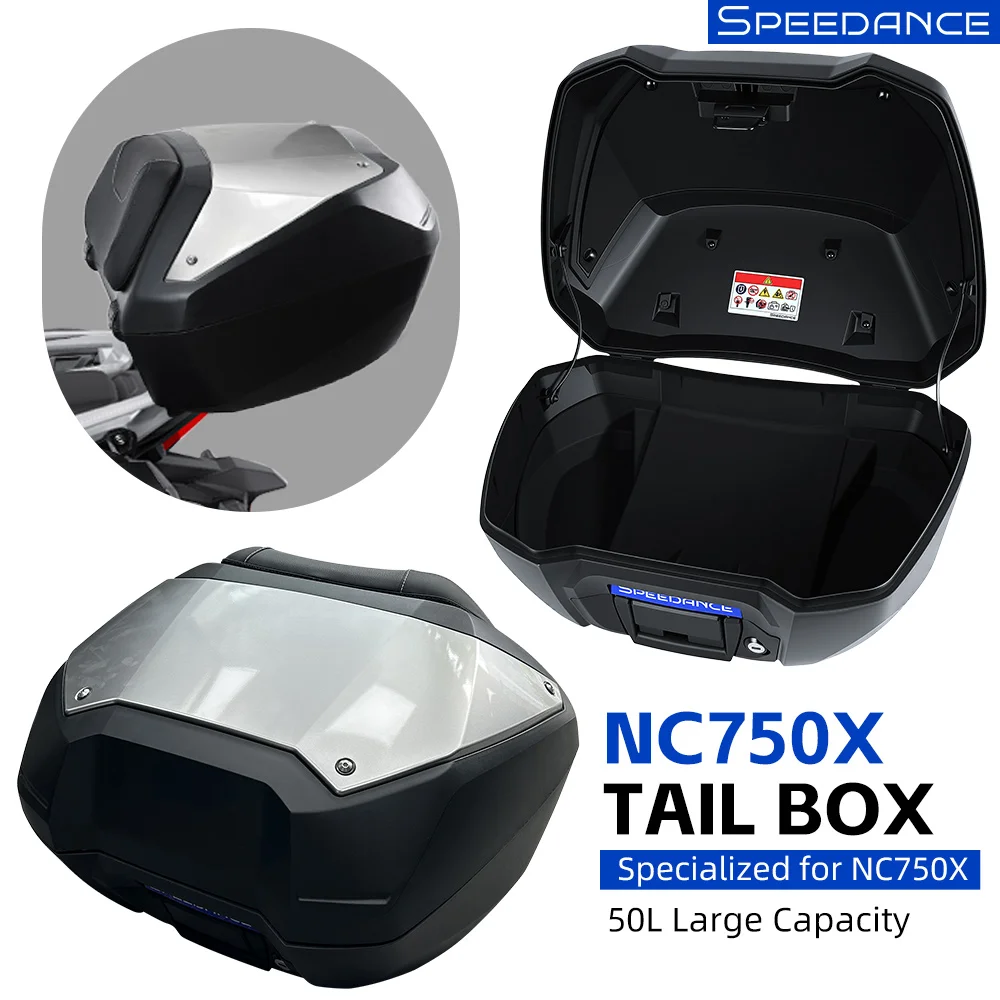 Speedance Top Case for Honda NC750X Motorcycle Top Koffer - Heavy Duty Lockable Rear Trunk Luggage Box