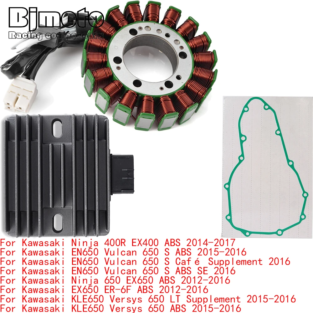 Engine Stator Coil+Voltage Regulator rectifier For Kawasaki Ninja 650 EX650 EX650 ER-6F 400R EX400 ABS 2012-2017 With Gasket