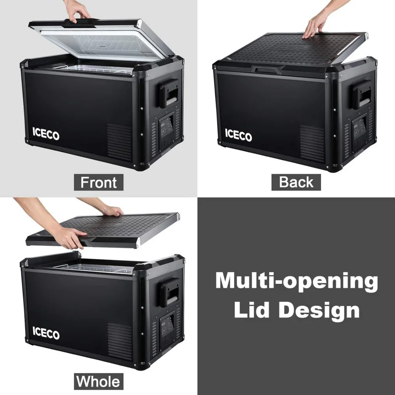 

(TTX)Multi-directional Lid, Dual USB & DC 12/24V, AC 110-240V, 12v refrigerator for Car, Travel, Camping, RV, 0°F to 50°F UA