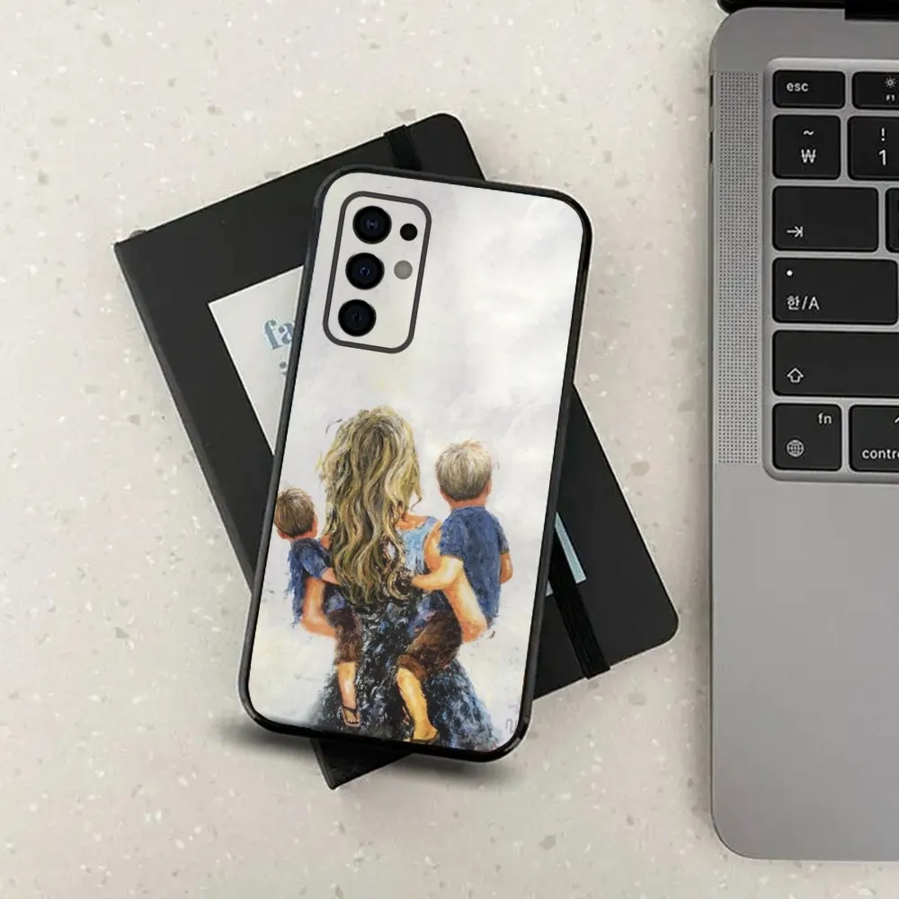 Красивый чехол для телефона «Мать-дочка и сын» для Samsung S24, S21, S22, S23, S30, Ultra, S20, Plus, Fe, Lite, Note, 10,9,5G, черный мягкий чехол