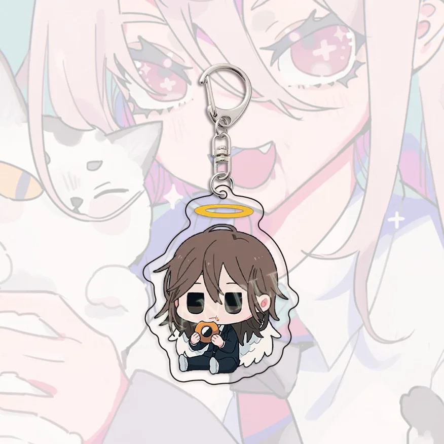 أنيمي بالمنشار رجل Denji Pochita Power Reze تأثيري الكرتون Q-نسخة سلسلة مفاتيح مصنوعة من الأكريليك حقيبة أنيقة قلادة كيرينغ هدية عيد الميلاد 5.5 سنتيمتر