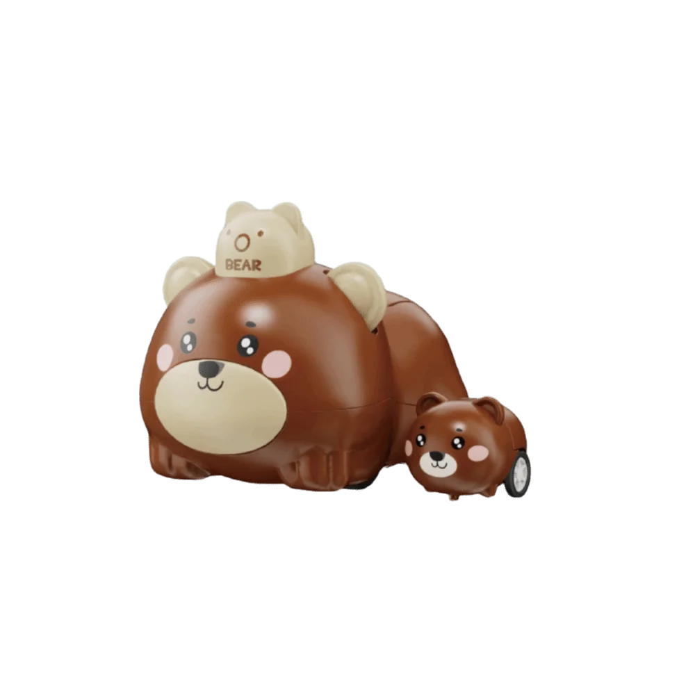 Cartoonish Small Animals Pet Elastic Vehicle Press-the-Bottom Design Early Learning Press & Go Animal Car Impact-resistant