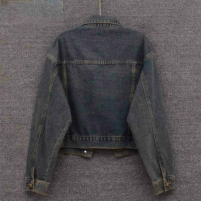 

Denim Coat Fur Womens Autumn Elegant Layered Tweed Cinching Notched Highstreet Waistband Pleated Sashes Raglan Jackets All-Match