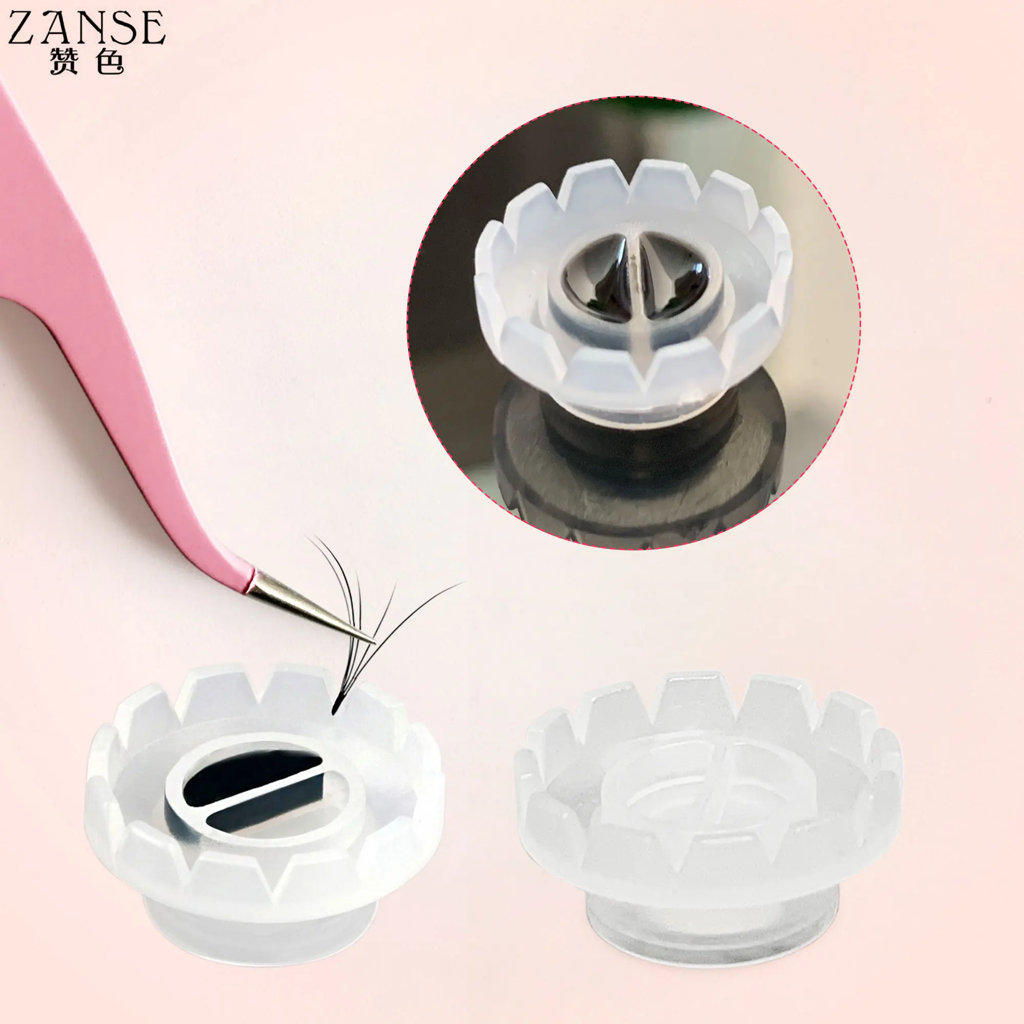 50/100 Pcs False Eyelash Extensions Glue Cup Disposable Volume Fan Glue Holder Wreath Cup Extensions Fast Flowering Makeup Tools