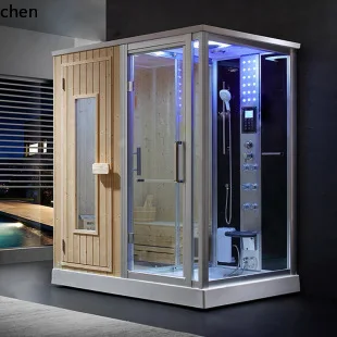 HT Non-standard Custom Integrated Shower Room Dry and Wet Steam Integrated Sauna Room Dry and Wet Separation Manufacturer