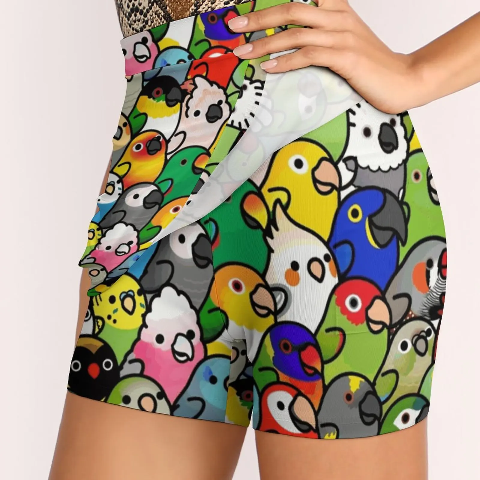 Everybirdy Patroon Rokken Vrouw Mode 2022 Broek Rok Mini Rokken Kantoor Korte Rok Valkparkiet Kaketoe Lineolated Parkiet