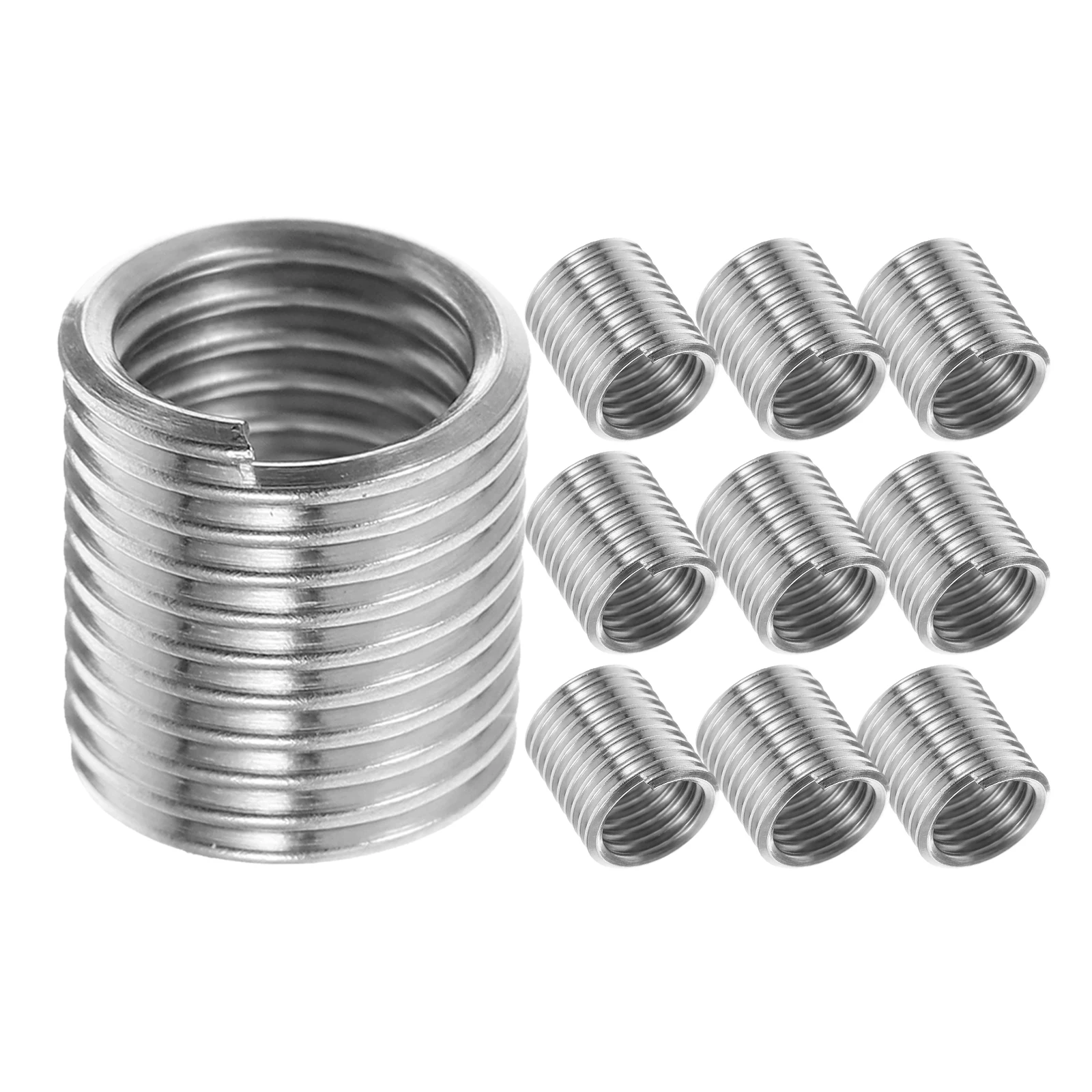 

10Pcs Threaded Screw Inserts Stainless Steel Thread Repair Kit Precision Mechanical and Automotive Thread Protection Sleeve