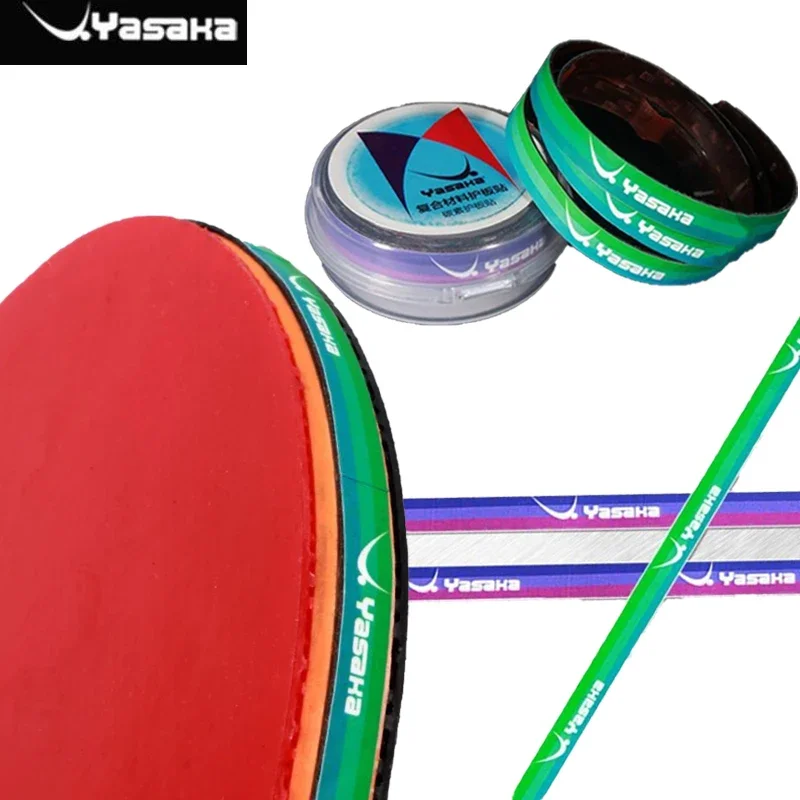 야사카 탁구 라켓 엣지 테이프 직조 탄소 섬유 자가 접착 TPU 소재 탁구 배트 엣지 보호 스트립 1/2개