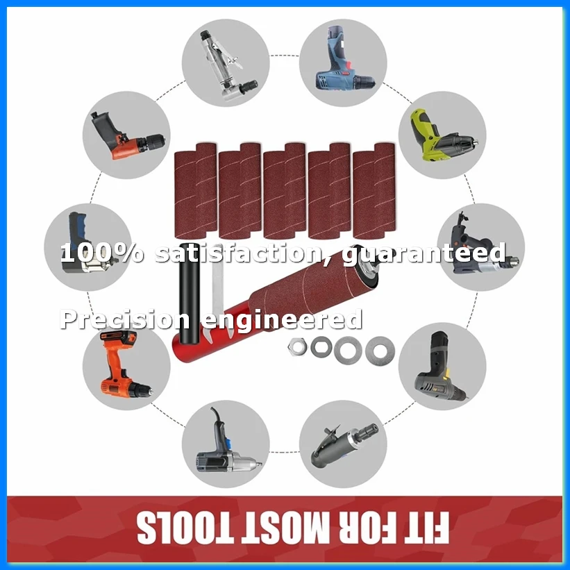 

Drum Sander Set,Rubber Sanding Drum Spindle Sander Adapter, with 120 Grit Sandpaper Drum, Sanding Sleeves Power Drill-A07G