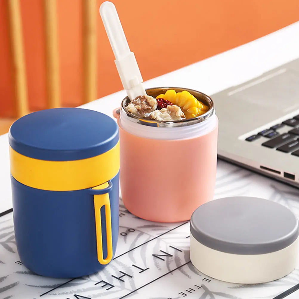 

1pc 450Ml Insulated Soup Leakproof Portable Breakfast Cup For Milk Oatmeal Soup Student Travel Gift Kitchen Cup