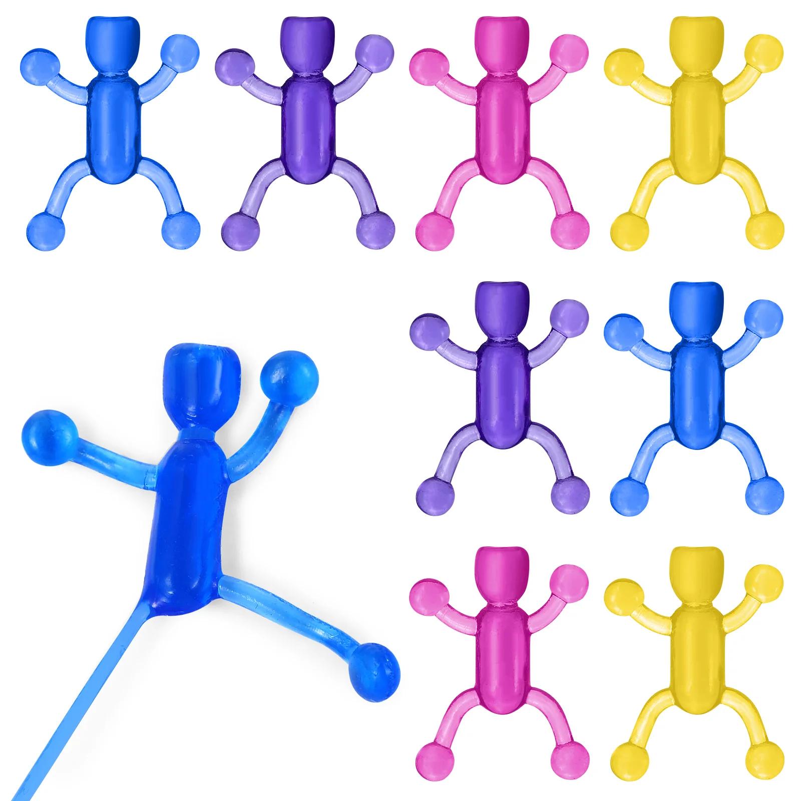 30pcs Kid Sensory Toy Stress Anxiety Relief Toy Decompression Stretchy Man Toy Kids String Toys Stretchy String Plaything