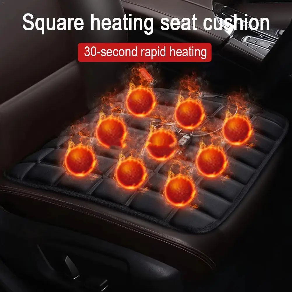 

Car Seat Heated Cover 12V Electric Heating Pads Front Seat Cushion Adjustable Temperature Universal Winter Auto Seat Warmer Pad