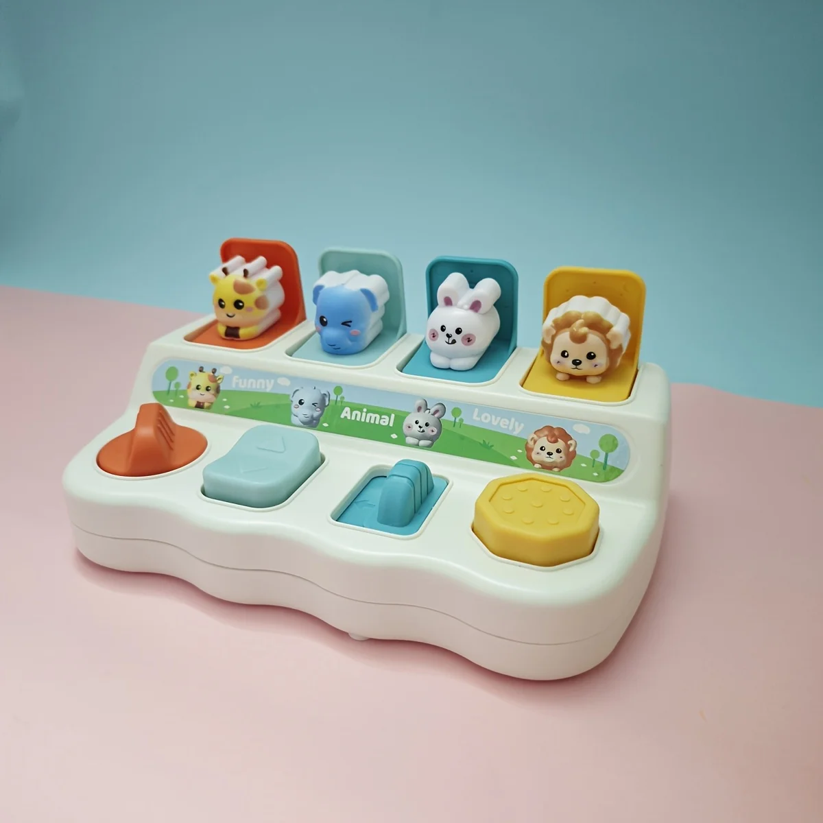 1개 동물 팝업 장난감, 숨바꼭질 스위치 포함, 유아를 위한 초기 교육 활동, 아기 인지 훈련