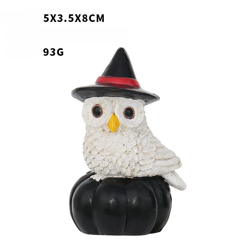 Halloween Resin Ornaments,Pumpkin Ghost And Owl Figurines, Exquisite Home Decoration, Nice Halloween Festival Gift For Friends