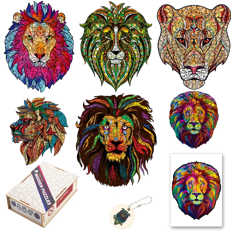 

Деревянная головоломка с изображением льва — игра для семейной вечеринки — улучшает навыки детского самостоятельного изготовления и интерактивную игру для родителей и детей в подарок