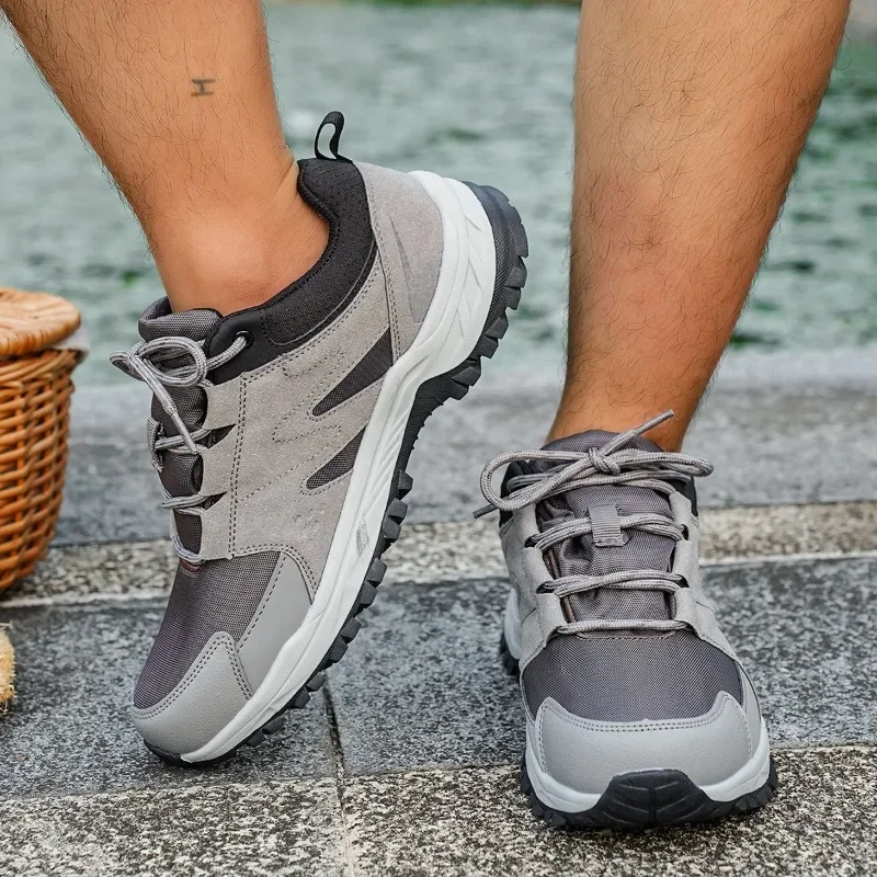 

Outdoor Hiking Shoes Men Lace-up High-top Thick-soled Anti-slip Casual Sports Shoes Women Breathable Wear-resistant Men Shoes