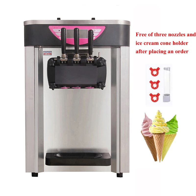 

Three Flavors Ice Cream Making Machine Milk Tea Shop Soft Ice Cream Maker Stainless Steel Ice Cream Machine