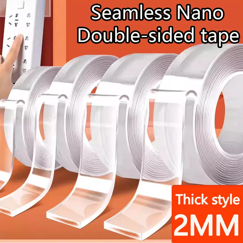 

Double-sided tape, high-viscosity, transparent, for fixing walls and cars, traceless, waterproof, strong nano acrylic adhesive,