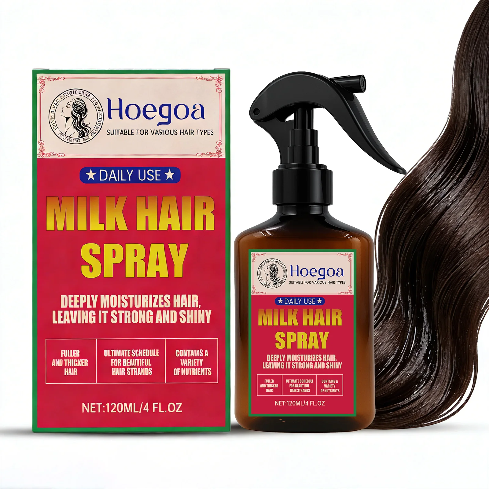 Milk Spray for Women  Hydrating Leave-In Conditioner & Detangler  Lightweight Moisturizing Hair Treatment for Dry Damaged Hair