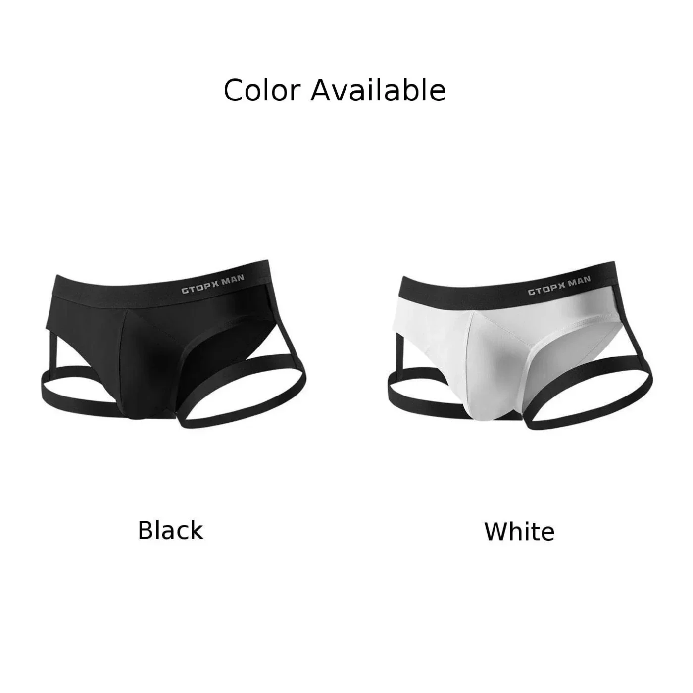 Men\'s Jockstrap Briefs Suspender Underwear Backless Low-Rise Underpants Thong U Convex Pouch Panties Erotic Solid Lingerie