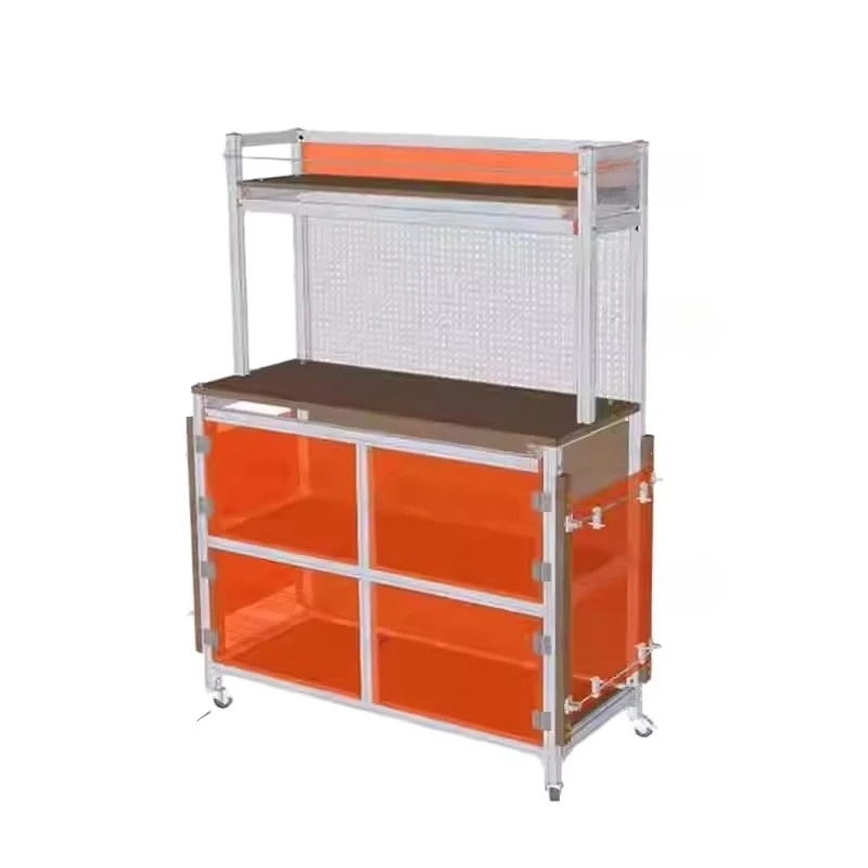 Armário lateral de jantar com perfil de alumínio Armário de armazenamento de cozinha moderno e simples para sala de estar