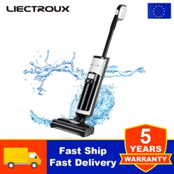 Aspirateur sans fil Liectroux i7 Pro pour le nettoyage à sec et humide, lavage intelligent pour la maison et les sols multi-surfaces, aspiration 14Kpa, moteur BLDC, grand réservoir d'eau double, guidage vocal, auto-séchage, batterie 4000mAh