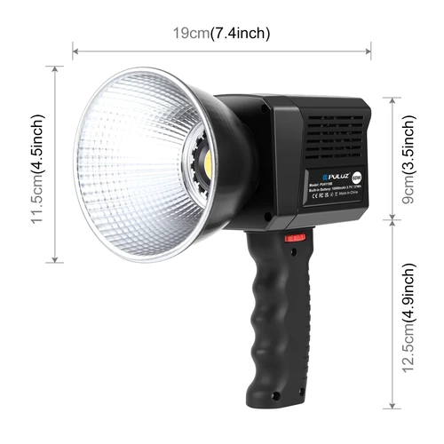 Imagen 2 del producto PULUZ 60W COB luz LED para vídeo luz de relleno portátil 2500K-6500K temperatura de Color Dual 13000Lux 10000mAh luz de estudio de fotografía