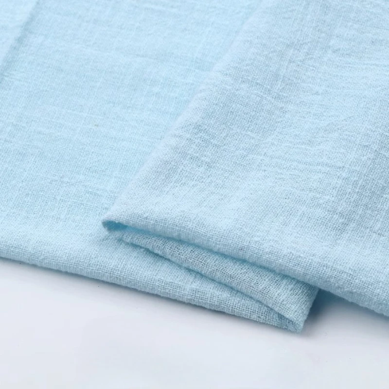 Slub Textured Cotton Linen Fabric Solid Color Artistic Lightweight Chinese Style Wrinkle Dress Qipao Boho Chic Fashion Fabric