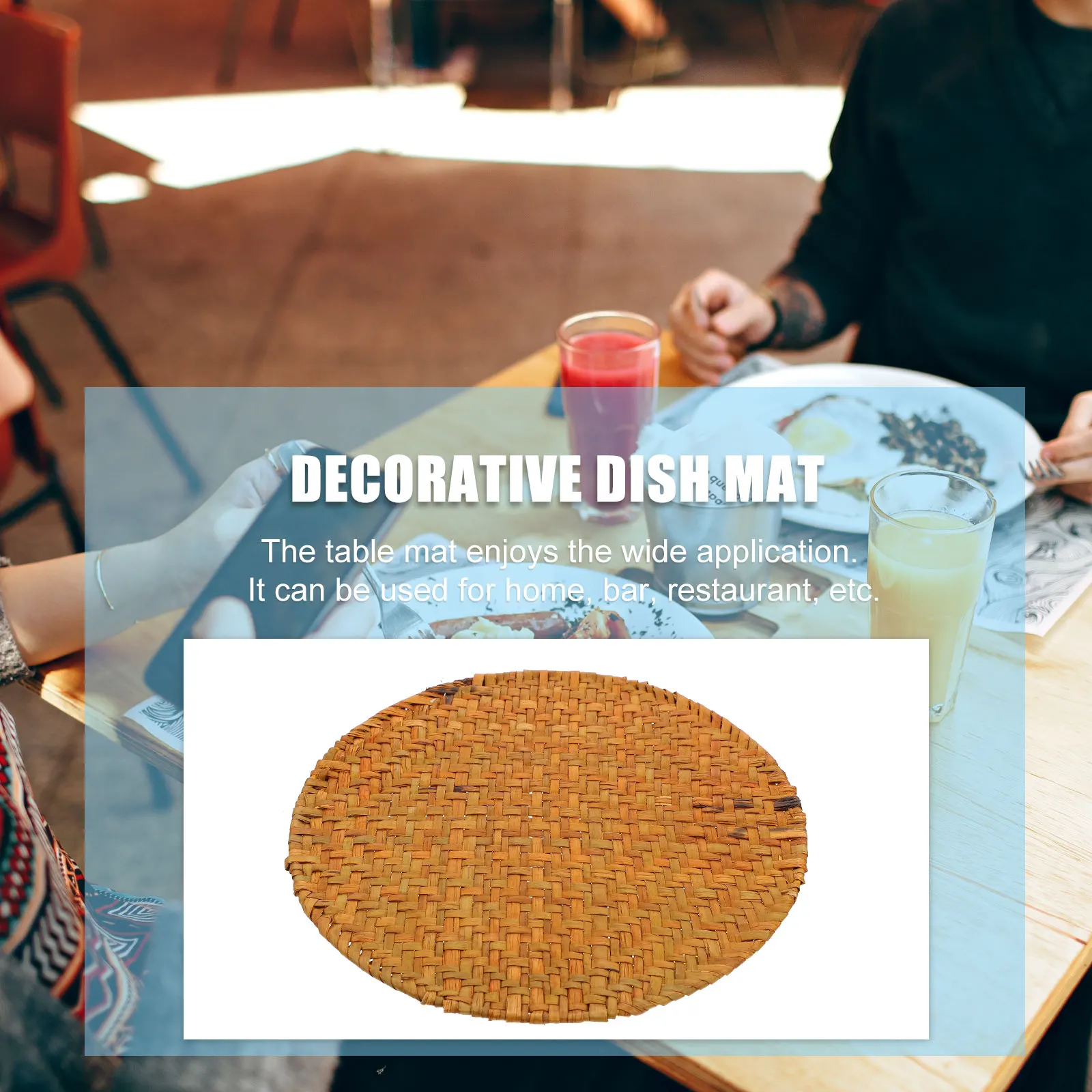 

Dinner Mats Placemat Heat Insulated Table Mat Home Use Protective Decorative Dish Mat Straw Weave Lightweight Storage