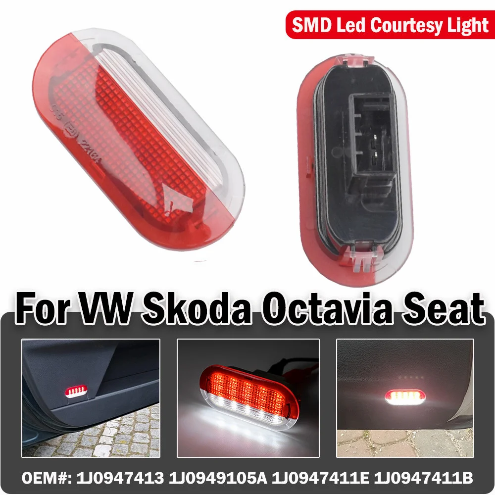 2pcs Led Door Courtesy Lights Under Warning Lamps For VW Golf 4 Polo Mk4 Bora 6R 1J0 949 105a 1j0949105a 1j0947413 1J0 947 413