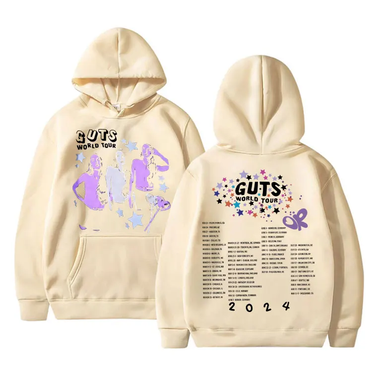 Vampire Guts 2024 World Tour Concert Hoodie Men Women Vintage Hip Hop Sweatshirt Unisex Casual Oversized Hoodies Y2K Streetwear