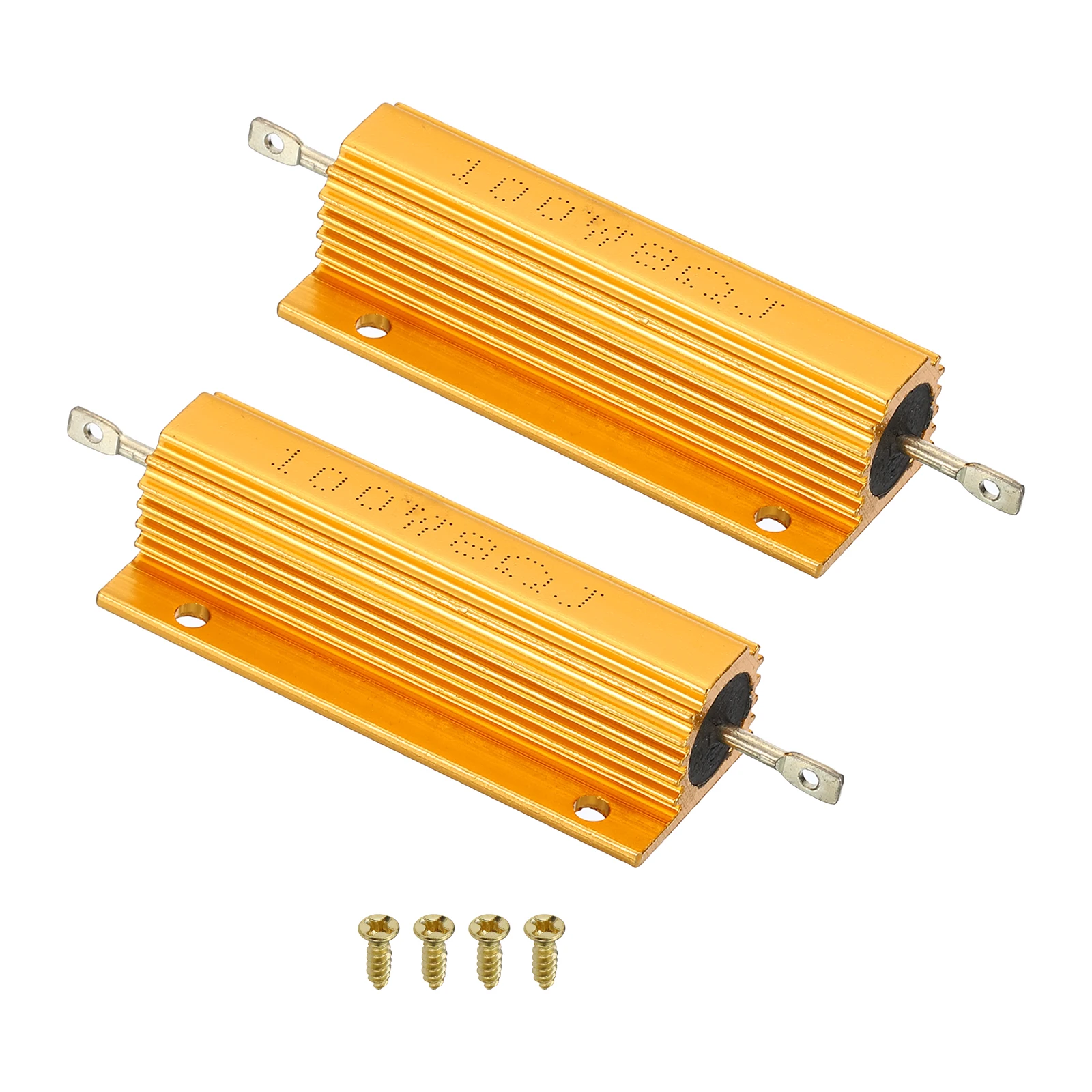 2/4Sets 100W 0.01-20K Ohm Aluminum Shell Resistor with Screws,  Aluminum Housing Resistor Housed Case Wirewound Resistors