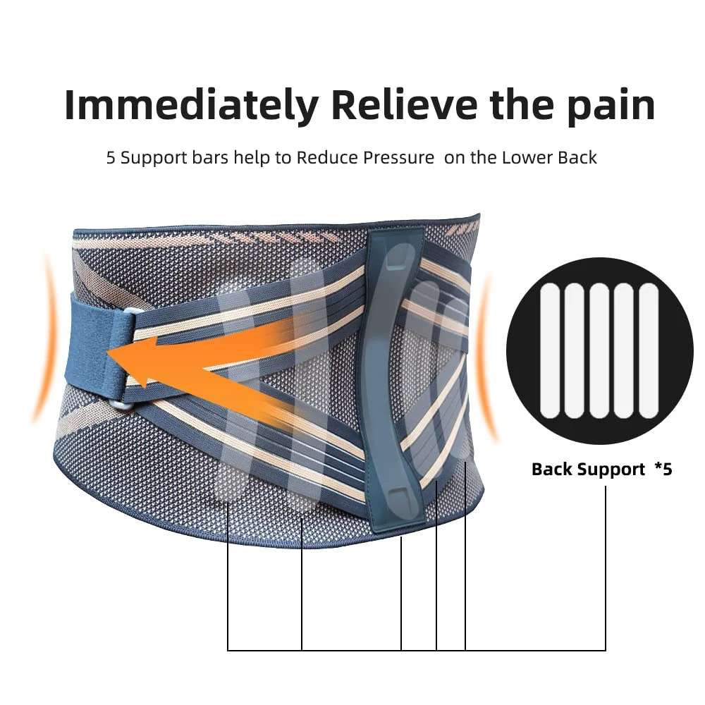 Back Support Belt for Women & Men, Breathable Lower Back Brace with Lumbar Pad, Lower Back Pain Relief for Herniated Disc