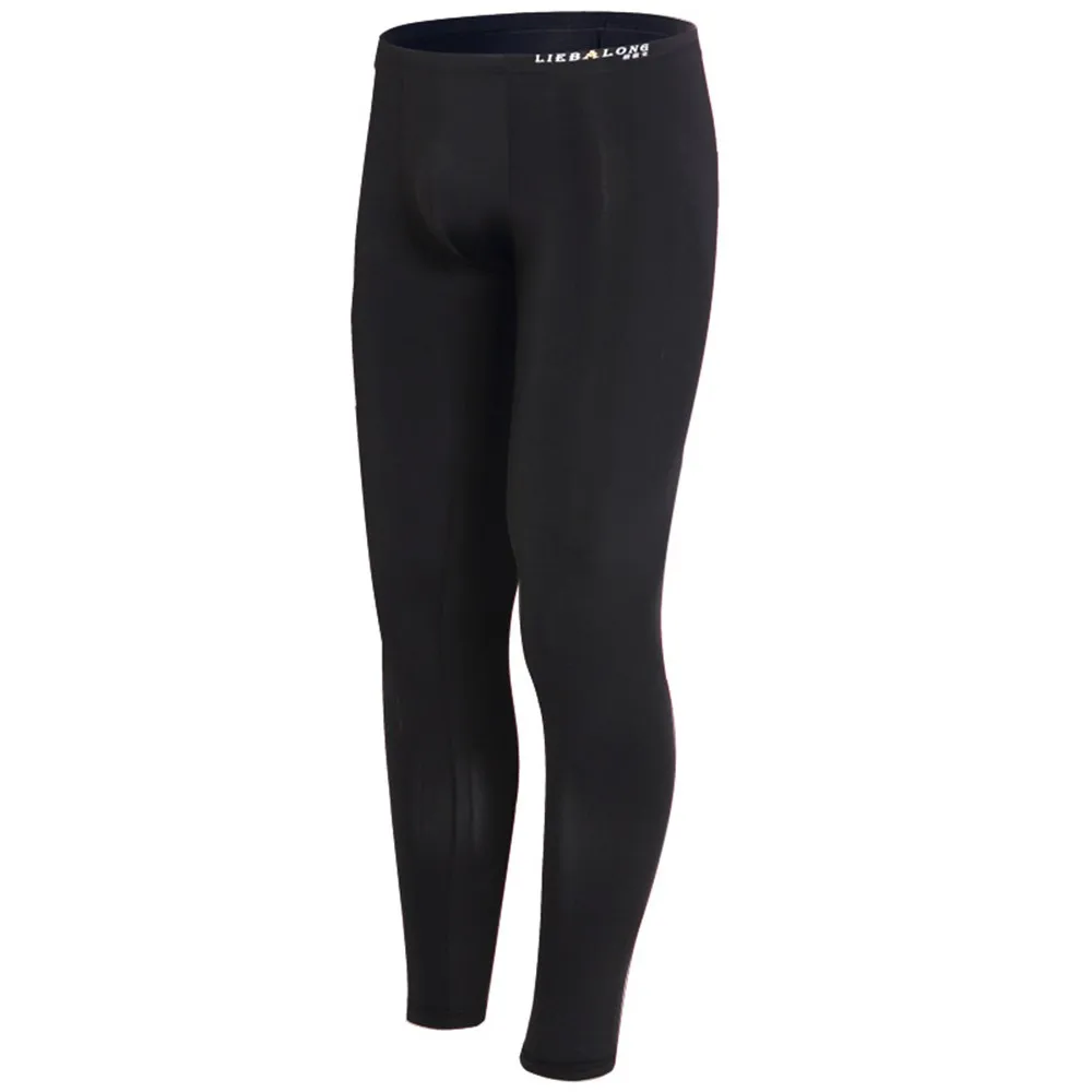 Men Tight-Fitting Stretch Ice Silk Sexy Autumn Gym Fitness Translucent Home Pants Leggings Breathable Casual Trousers