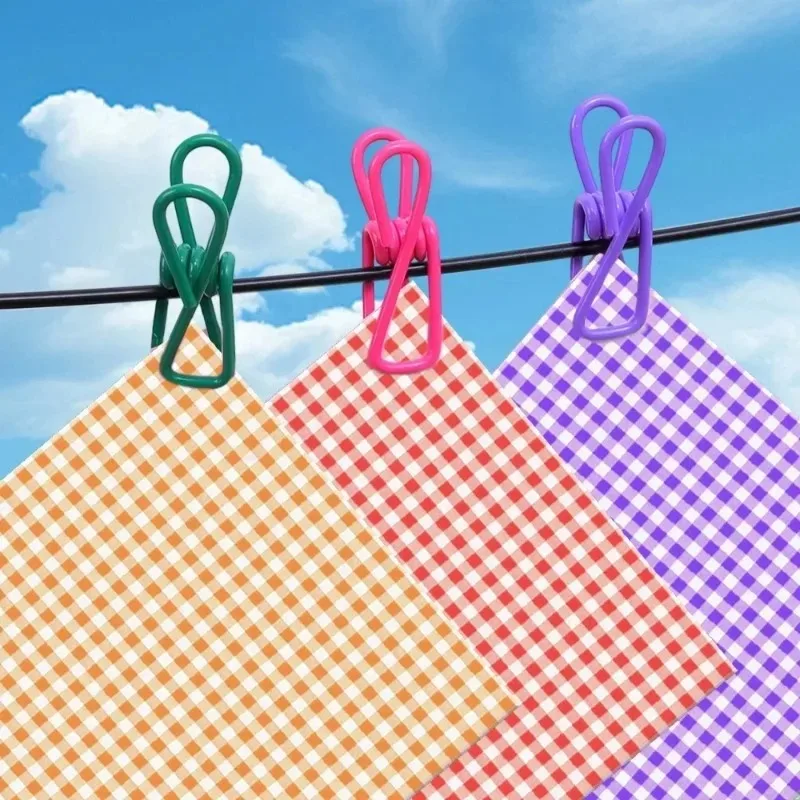 PVC Coated Steel Wire Multi Purpose Clip Colorful Storage Clothespins for Hat Sock Towel Closet Kitchen Office Home Organization