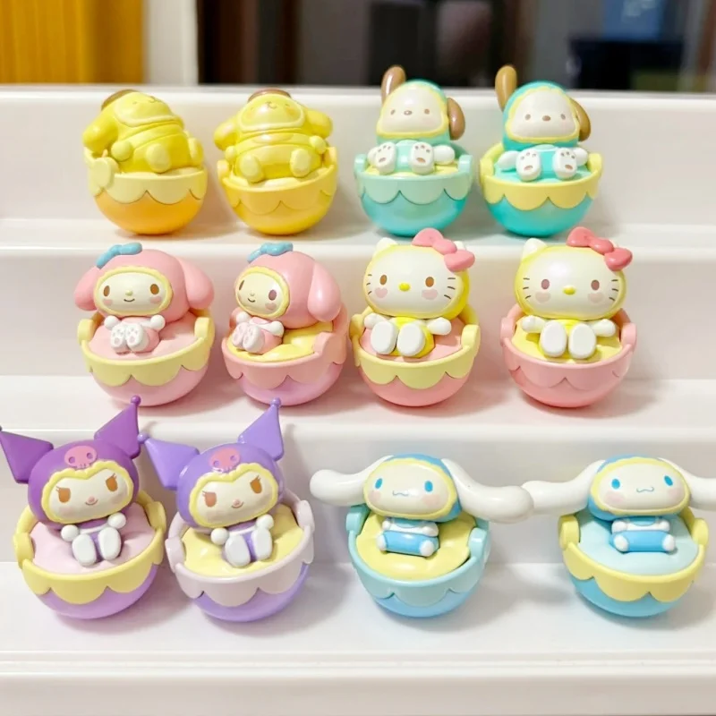 

Genuine Sanrio Family Cradle Tumbler Series Blind Bag Blind Box Hello Kitty My Melody Cinnamoroll Figure Kuromi Ornaments Gift