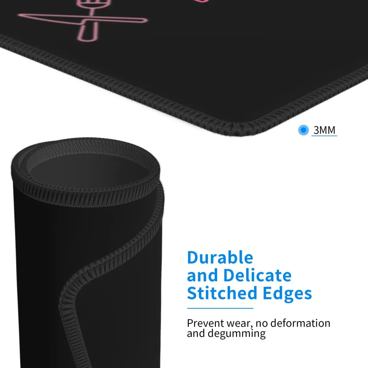 Eat, Sleep, Pole Dance, Repeat - Black Icons Mouse Pad Computer Keyboard Mouse Mat Gamer PC Desk Mat Accessories Table Mats