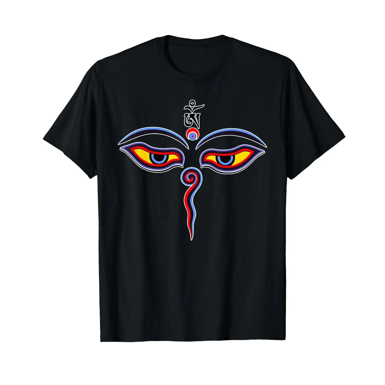 Wisdom Eyes Of Buddha Bodhnath temple IV T Shirt vintage Washed homme graphic Casual Soft Comfortable fashion Stylish