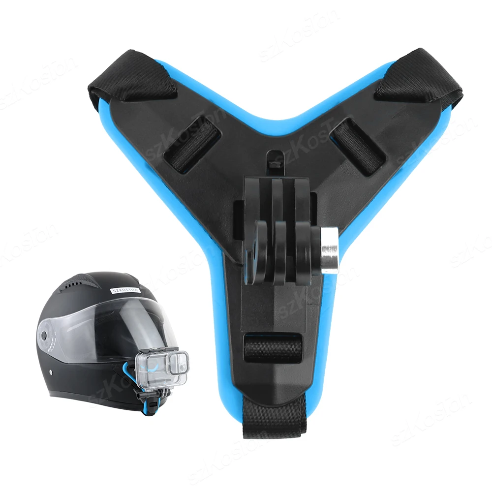 Helmet Strap Mount For Gopro Hero 12 11 10 9 8 7 6 5 4 3 Motorcycle Yi Action Sports Camera Mou nt Full Face Holder Accessories