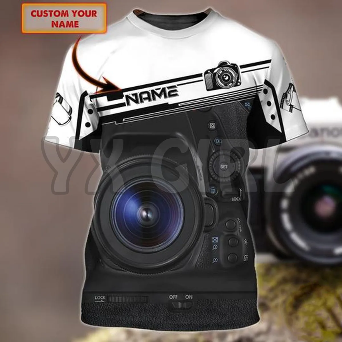 2022 Personality Hit HD Camera Pattern 3D Printed Men\'s and Women\'s All-purpose T-shirt Camera Enthusiast Plus Size Casual Top