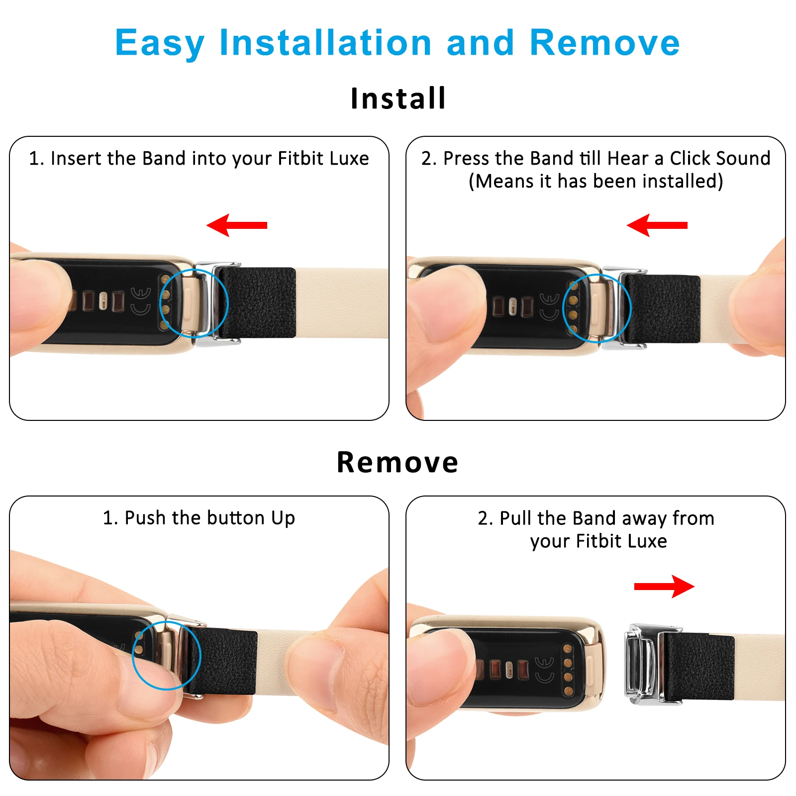 100% Leather Strap For Fitbit Luxe Band Bracelet Watchband Replacement For Fitbit Luxe Strap Correa Adjustable Wristband