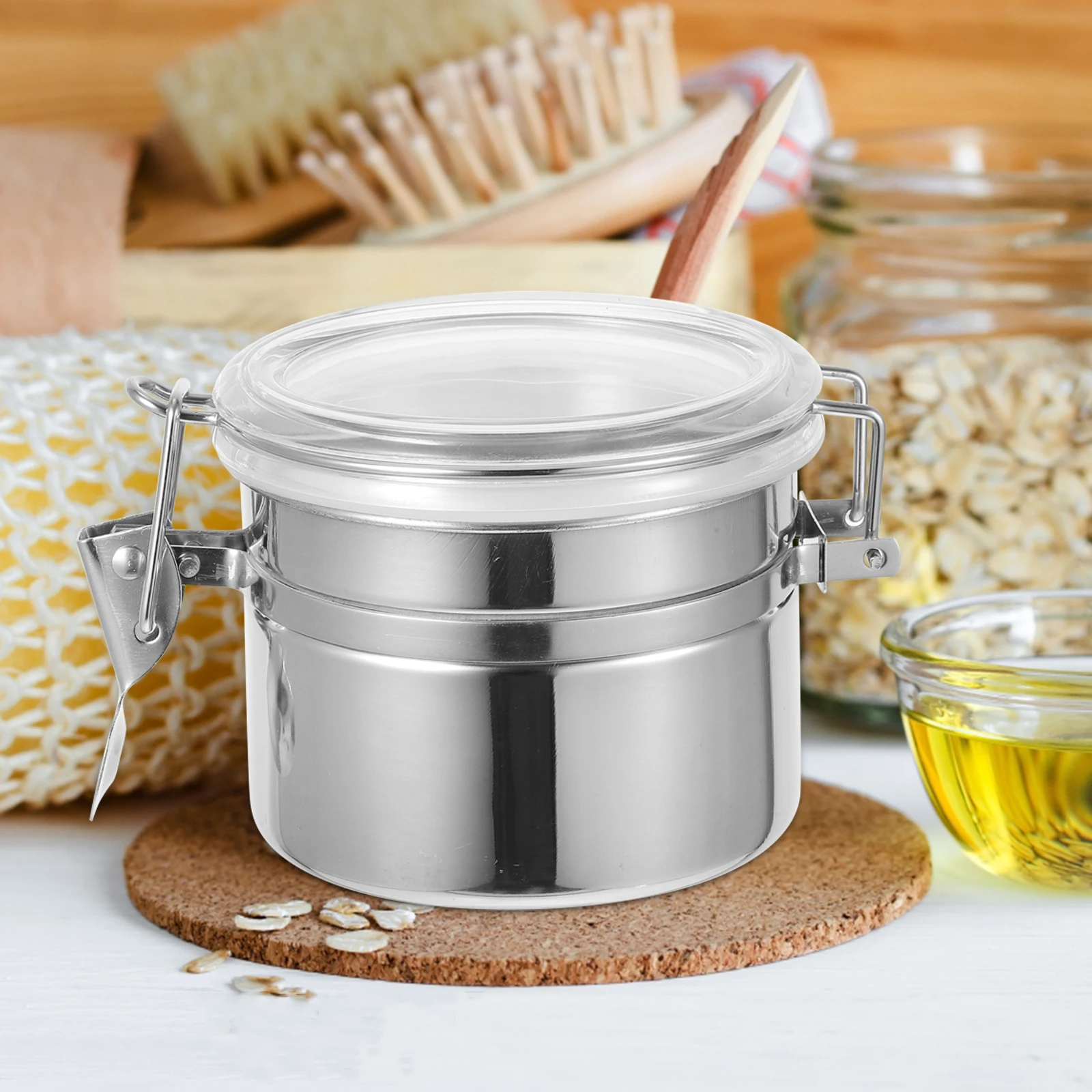

Moisture Proof Storage Canister Airtight Tea Coffee Powder Dry Food Container Lightweight Portable Dustproof Premium for Pills