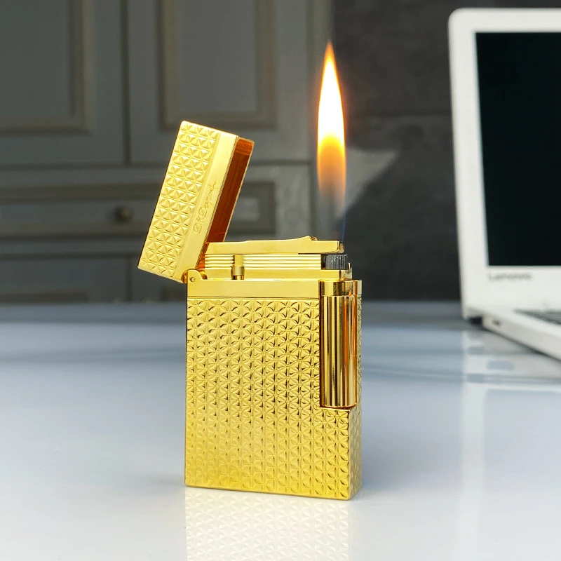 New commemorative edition single and double flame luxury lighter Ping Sound natural paint cigarette smoking butane lighter 16052