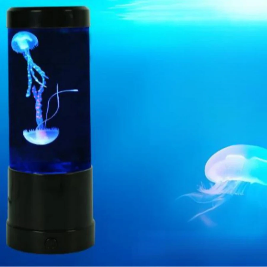 1 PC Circular Simulated Jellyfish Lamp Creative Rainbow LED Color Changing Atmosphere Lamp Decoration Living Room Table Lamp